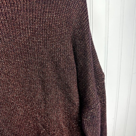 Loft Sweater Long sleeve Brown‎ Shimmer size XXL NWT - Picture 7 of 7